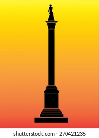 Silhouette of Nelson's Column, London