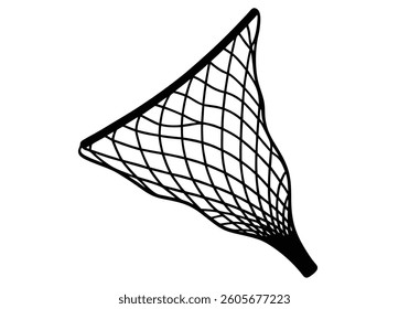 a silhouette net in white background