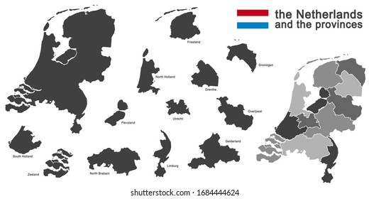 silhouette of the netherlands and the regions