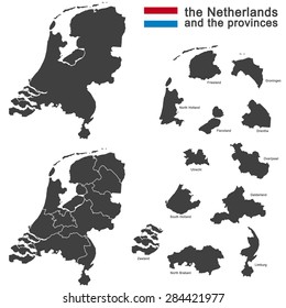 silhouette of the netherlands and the regions