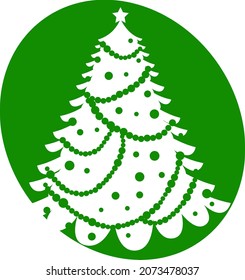 Silhouette del árbol de Año Nuevo