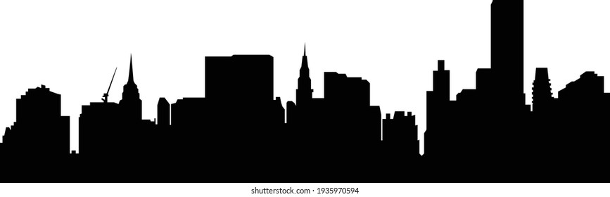 silhouette new york city skyline with black color