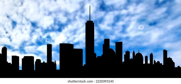 Silhouette of New York City Skyline. EPS10 vector