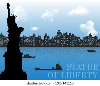 silhouette of New York, USA. Illustrator and vector.