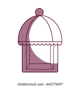 silhouette nice bakery store over white background