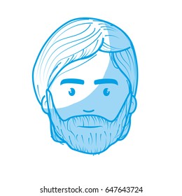 silhouette nice face man with beard and hairstyle
