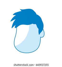 silhouette nice man face with haistyle