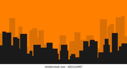 Silhouette Night City City Evening Landscape Stock Vector (royalty Free 