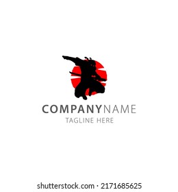 Silhouette Ninja Assassin Logo Vector