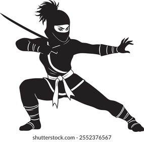 Silueta Ninja Guardia con diseño de espada samurái