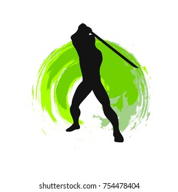 Silhouette of a ninja  on white background 