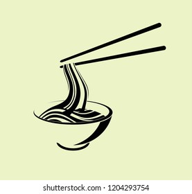 silhouette of noodle illustration