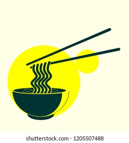 silhouette of noodle vector illustration