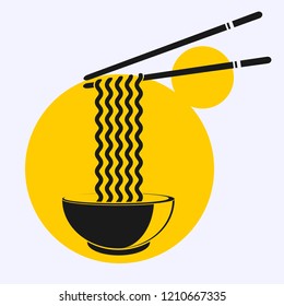 silhouette of noodle vector illustration
