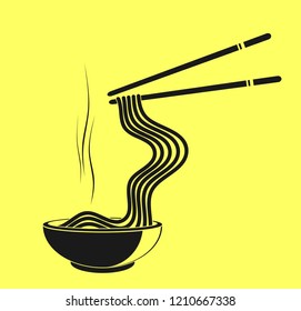 silhouette of noodle vector illustration