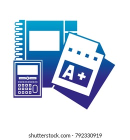 silhouette notebook and calculator object with qualification education