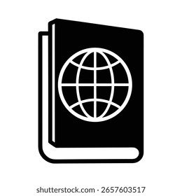 Silhueta um notebook com um símbolo de globo no mundo da capa