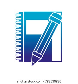 silhouette notebook and pencil object school education