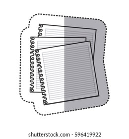 silhouette notebooks school icon, vector illustraction design image