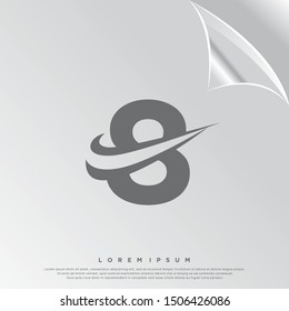 silhouette number eight logo. simple design. vector icon illustration