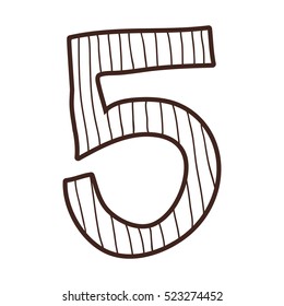 silhouette number five design over striped