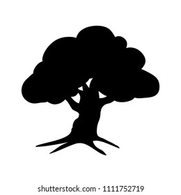 Silhouette oak icon tree flora