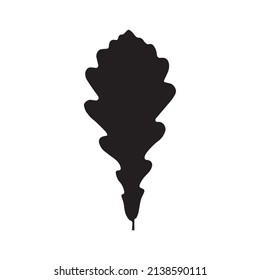 The silhouette of an oak leaf. Autumn period. Vector illustration isolated on a white background for design and web.