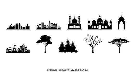 Silhouette Object Illustration Vector Set