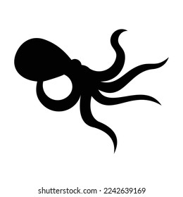 silhouette of an octopus isolated on a white begron, in eps 10 format