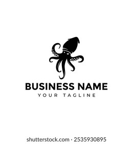 Silhouette of octopus kraken logo