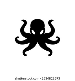 silhouette octopus logo icon vector