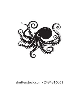 Silhouette  octopus vector design eps