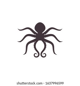 Silhouette Octopus vector template. Octopus vector illustration