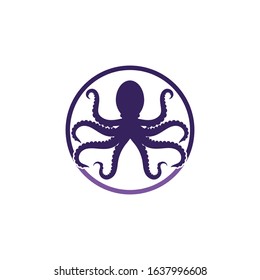 Silhouette Octopus vector template. Octopus vector illustration