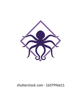 Silhouette Octopus vector template. Octopus vector illustration