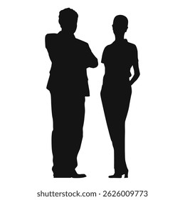 silhouette of office boys and girls