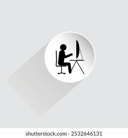 A silhouette of office worker icon.
