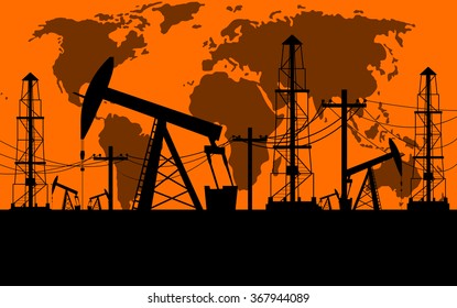 Silhouette of oil derrick