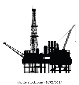 Silhouette of oil platform, vector illustration