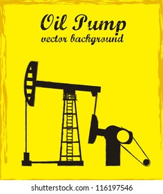 silhouette oil pump over yellow background. vector illustration silhouette oil pump over yellow background. vector illustration