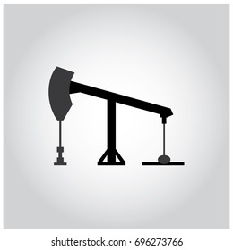 Silhouette of oil pump or oil rig. Industry equipment icon. Vector illustration.