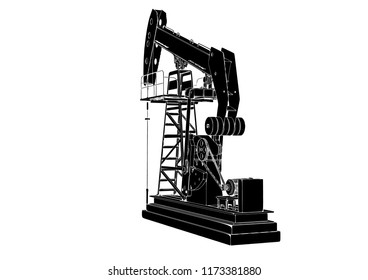 silhouette  oil pumpjack vector