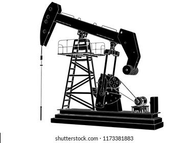 silhouette  oil pumpjack vector