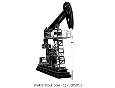silhouette  oil pumpjack vector
