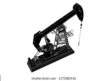 silhouette  oil pumpjack vector