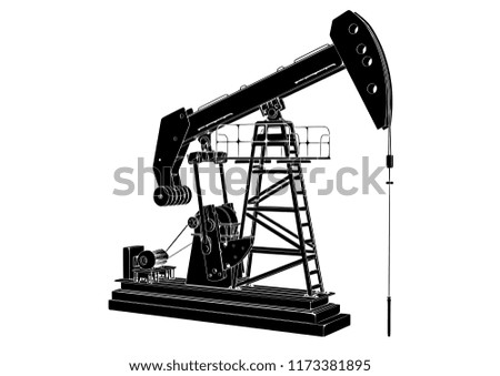 silhouette  oil pumpjack vector