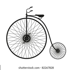 Silhouette Of An Old Bicycle