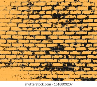Silhouette of an old brick wall, silhouette, sketch. Vector illustration template. Isolated background. Possibility of overlay.
