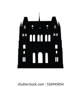 Silhouette of old building 