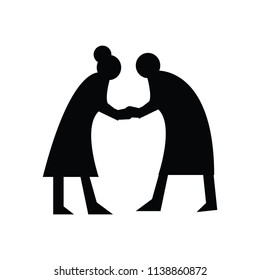 silhouette of an old couple keeping for hands
